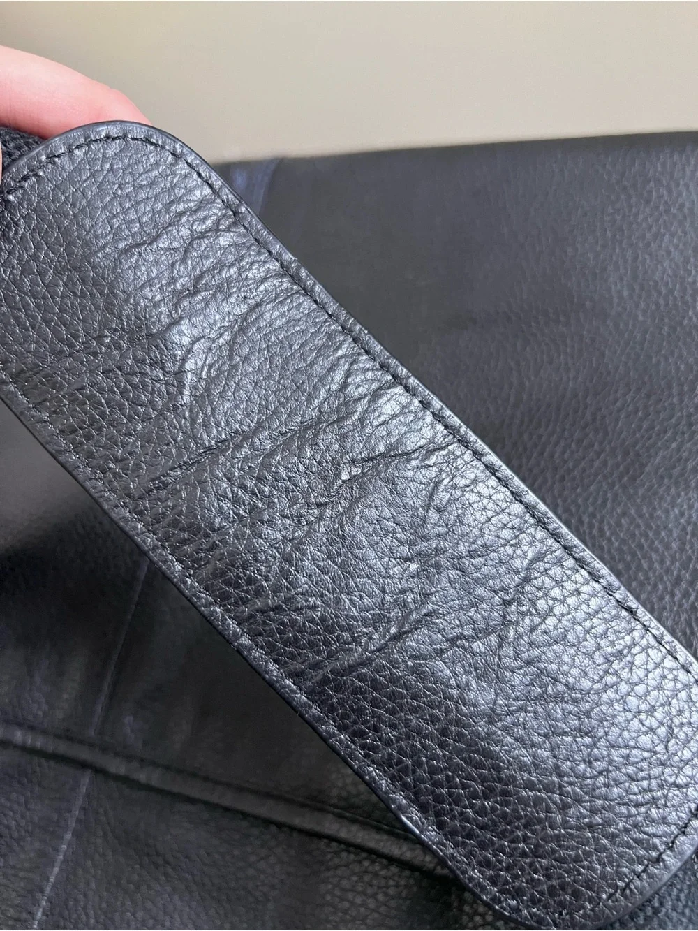 Cole Haan Black Genuine Leather Messenger Laptop Briefcase Crossbody Work Bag